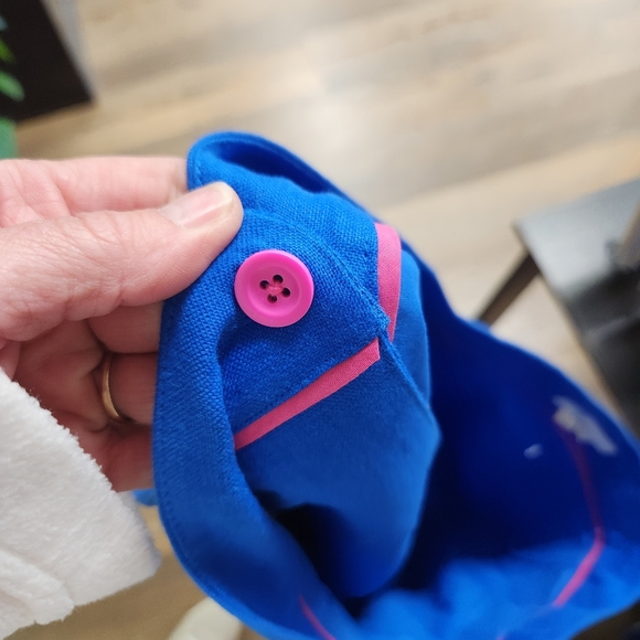 Boden linen cotton wrap blue skirt, embroidered hem, women's 12. - Picture 6 of 10